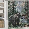 thumbnail image 6 of Orinice Bear Forest Stream Bathroom Decor Set with Hooks Luxurious Graphic Print Polyester Fabric Fashion Shower Curtain for Home Bathtubs Decoration 69x72, 6 of 7