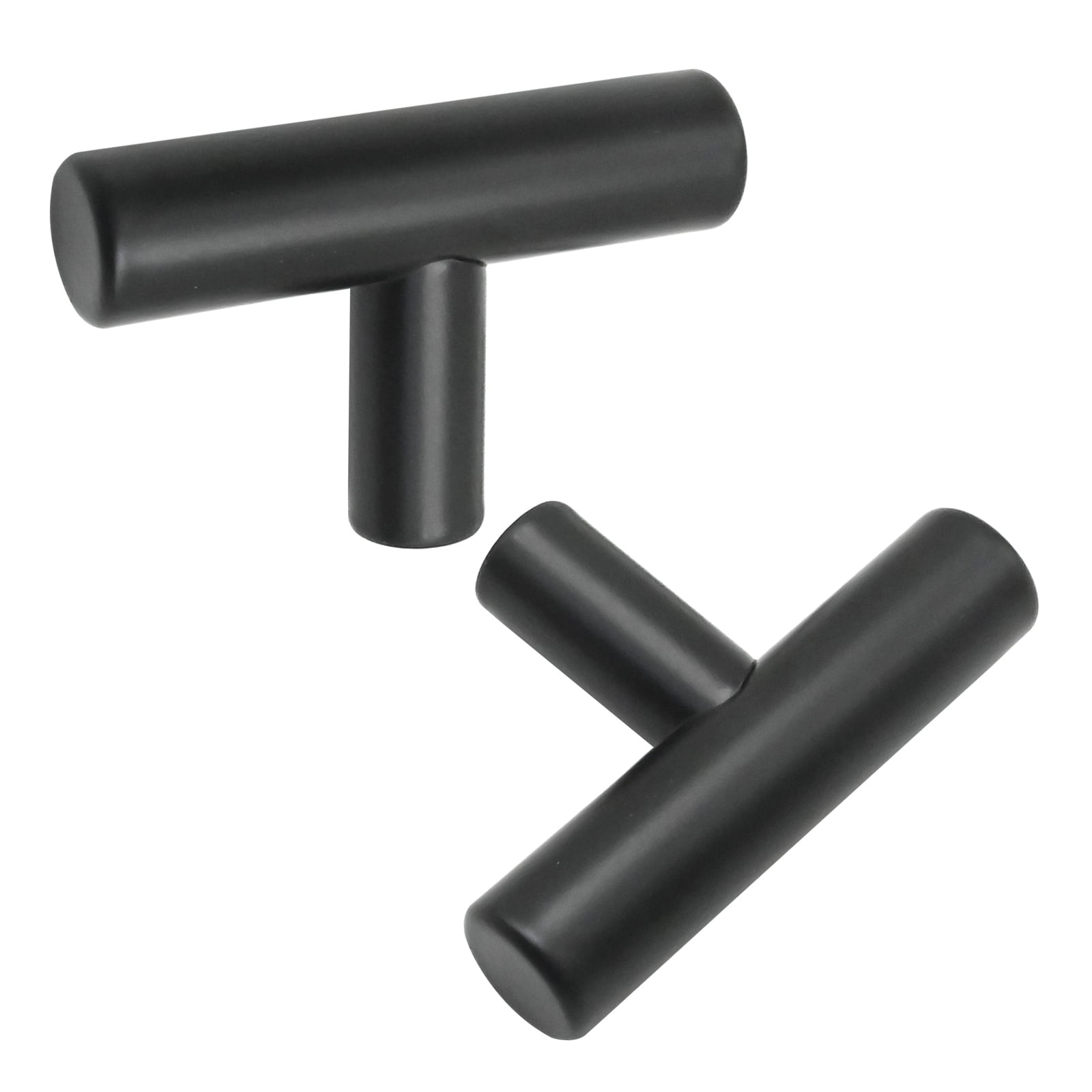 30 Pcs 2'' Cabinet Handles, Matte Black Drawer Knobs, T-Shape Single Hole Pulls for Kitchen, Living Room, Bedroom, Bathroom, and Office