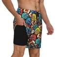 thumbnail image 3 of Daiia American Football Mens Swim Trunks Swim Shorts Quick Dry Swim Shorts with Mesh Lining Pockets-Small, 3 of 9