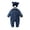 Navy, variant on Baby Fleece Jumpsuits Long Sleeve Soft Comfort Hooded Winter Warm Hooded Onesie Brown 1