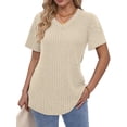 thumbnail image 2 of Fantaslook Women Tops V Neck Short Sleeve Shirts Dressy Casual Summer Tops Fashion Tunic Blouses, 2 of 8