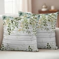 thumbnail image 2 of Sage Green Eucalyptus Leaves Outdoor Pillow Covers 20x20 Set of 2,Waterproof Patio Throw Pillowcase Protectors,Summer Botanical Weeping Wooden Decorative Pillow Shams Cushion Covers for Bed Couch, 2 of 8