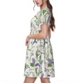 thumbnail image 2 of Fotbe Wisteria Flower Vestido Largo de Moda para Mujer, Vestido Tipo Camiseta con Manga Corta y Estilo Casual a Rayas y Bloques de Color, 2 of 6