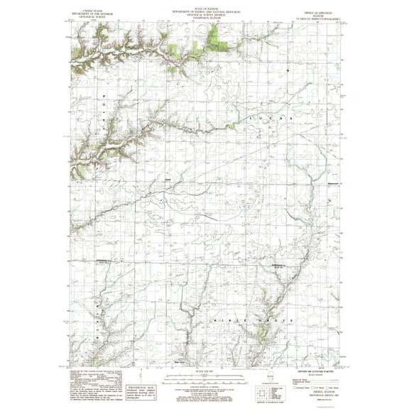 Topographical Map - Eberle Illinois Quad - USGS 1985 - 23 x 31.29 - Vintage Wall Art
