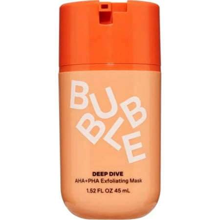 Bubble Skincare Deep Dive AHA + PHA Exfoliating Mask, All Skin Types, Wash-off Mask, 1.52 fl oz / 45ml