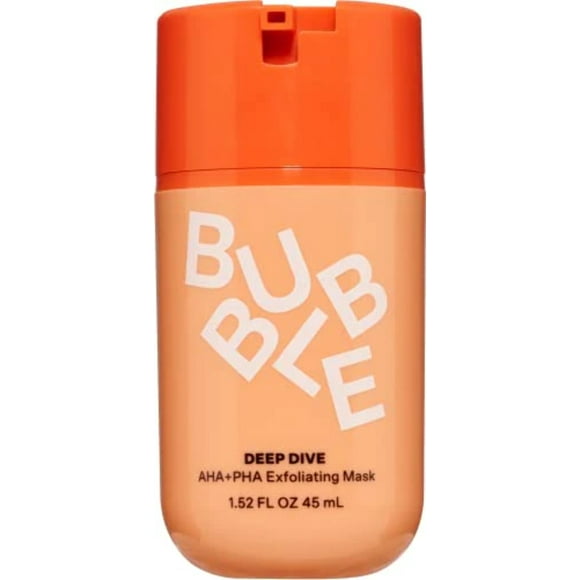 Bubble Skincare Deep Dive AHA + PHA Exfoliating Mask, All Skin Types, Wash-off Mask, 1.52 fl oz / 45ml