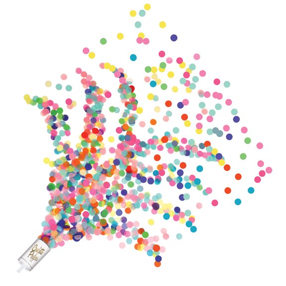 Push Up Confetti Poppers, (8/Pkg)