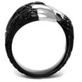 thumbnail image 3 of TK2510 - Two-Tone IP Black (Ion Plating) Stainless Steel Ring with No Stone, 3 of 5