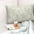 thumbnail image 2 of Sage Green Floral Pillow Covers 12x20 Set of 2 Light Green Chinoiserie Floral Decorative Throw Pillows Vintage Rustic Toile Flower Pillowcase Outdoor Decor Linen Cushion Cover for Couch Sofa, 2 of 7