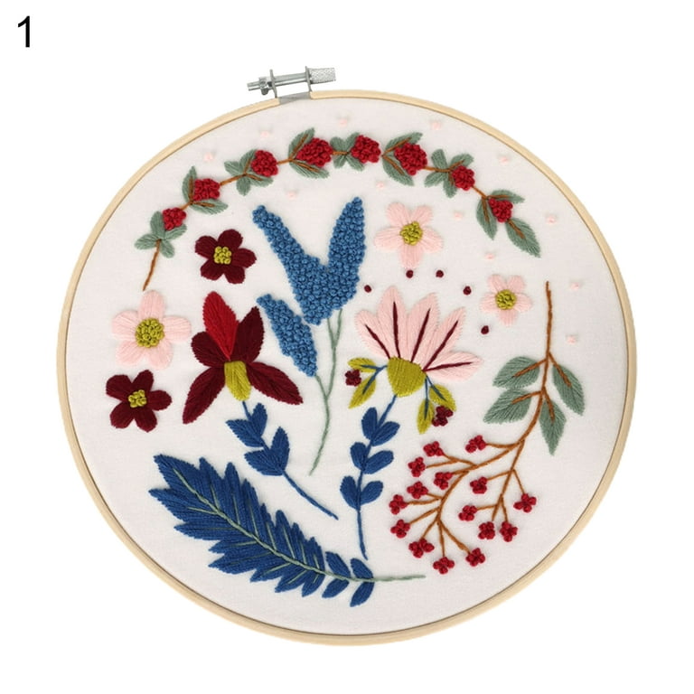 Xinwanna Embroidery Kit Flowers Pattern Interesting Cotton Hand Embroidery  Kits for Kids (Type 5) 
