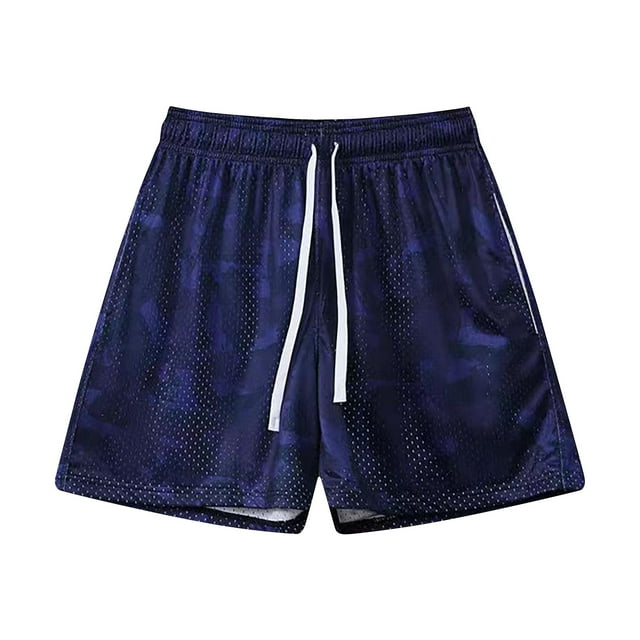 Pantalones Cortos Atléticos de Verano Camuflaje Impresión Playa Fitness Run Casual Deportes Malla Pantalones Cortos de Transpirabilidad