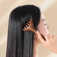thumbnail image 4 of Six-Claw Meridian Massage Comb Long Handle Sandalwood Scalp Massager Comb Deer Antlers Wide Tooth Body Massage Guasha Scrubber Tool, 4 of 8