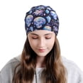 thumbnail image 2 of Xecao crystal cool Skull flower Print Beanie Knitted Hat for Men Women, Winter Fashion Knit Cuffed Caps Unisex, 2 of 7