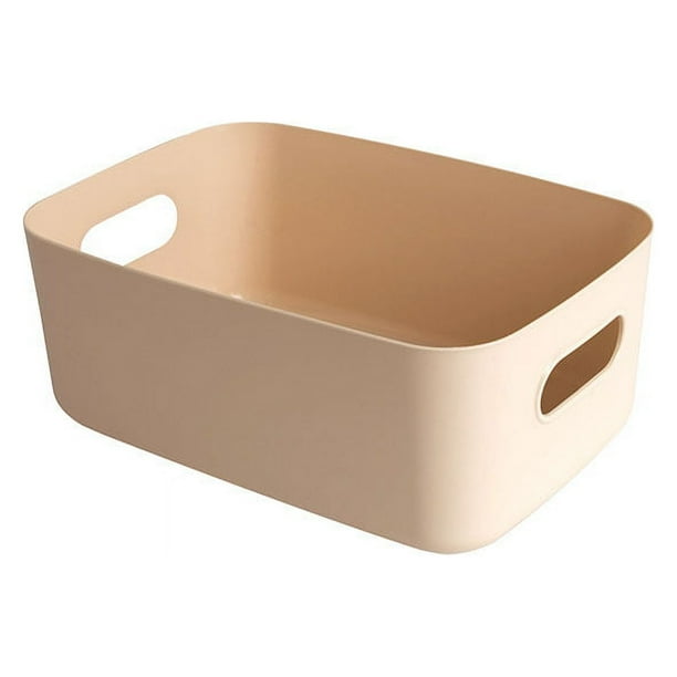Cesta de almacenamiento de plástico con asas, pequeña caja de almacenamiento ligera, organizador para baño, cocina, guardería, cosméticos, cajones, estantes brillar Electrónica