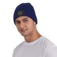 thumbnail image 5 of LNWH Knitted Acrylic Hat, Tiger Slogan Aggressive and Patient Pattern Winter Beanie Hat for Cold Weather, Navy Blue, 5 of 8