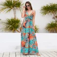 thumbnail image 4 of TEELYNN Vestido largo informal de verano sin mangas con escote en V profundo y tirantes con estampado floral de algodón de punto vintage para mujer, 4 of 5