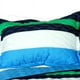 thumbnail image 2 of Azul, verde y azul marino a rayas ropa de cama adolescente Full / Queen Juego de edredón colcha moderna, 2 of 4