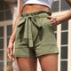 thumbnail image 3 of Pantalones cortos verdes de cintura alta XL para mujer, estilo informal de verano, bolsillos, de color puro, 3 of 6