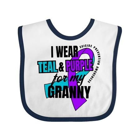 

Inktastic Suicide Prevention I Wear Teal and Purple for My Granny Gift Baby Boy or Baby Girl Bib