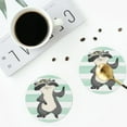 thumbnail image 5 of Balery 6 Pcs Cute Raccoonleather Coasters Set, Drink Table Cup Coasters For Living Room Kitchen Coffee Decor, 5 of 9