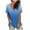 Light Blue, variant on HongQid Women's V Neck T Shirts Casual Rolled Short Sleeve Side Split Summer Tops Loose Tees