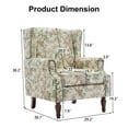 thumbnail image 2 of UIXE Wing Back Chairs with Arms Upholstered Armchair Printed Wingback Arm Chair, Bird, 2 of 6