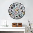 thumbnail image 2 of Yayeee Wall Clock Battery Operated 11.9" Silent Quartz Non-Ticking for Living Room Decor, Light Blue Shimmering Pattern, 2 of 8