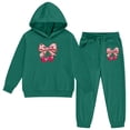 thumbnail image 6 of LRen Fall Outfits for Girls 10-12 Valentines Bowknot Print Round Neck Long Sleeve Active Hooded Sweatshirt and Jogger Sweatpants Clothing Fashion Fall Clothes for Girls, 6 of 6