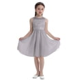 thumbnail image 3 of Vxuxlje Kids Flower Girls Dresses Wedding Lace Chiffon Sleeveless Bridesmaid Dress Princess Prom Ball Gray 16, 3 of 7