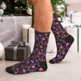 thumbnail image 7 of Rocae Dancing Skeletons Floral Garden for Adult Socks Casual Athletic Stretchy Loose Socks for Women Men Non-Slip Middle Tube Socks, 7 of 7