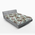 thumbnail image 2 of Ambesonne Floral Vintage Fitted Sheet, Romantic Vibes Roses, California King, Pale Pink Reseda Green, 2 of 5