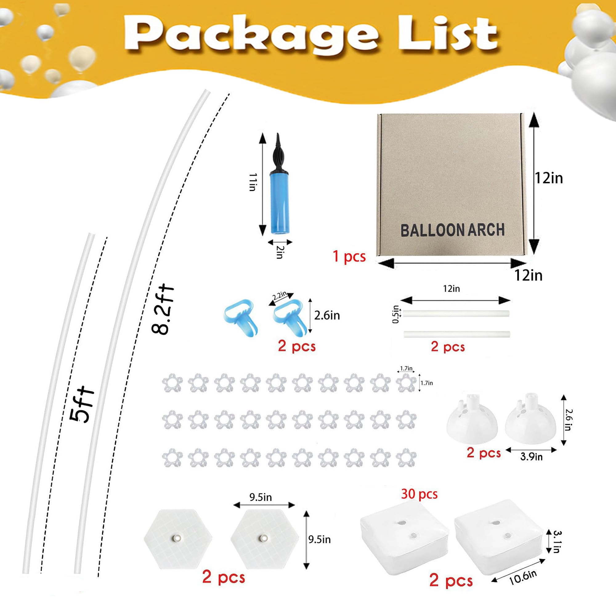 Gold Balloon Arch Stand Kit Party Decoration Supplies