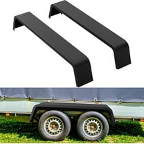 JoanKaren 2 Pack Tandem Axle Trailer Fenders Steel 14 Gauge Diamond Tread Plate,Fit 13"-15" Tires,Black