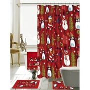 the holiday aisle christmas bathroom decor 18 piece red shower curtain set - Christmas Bathroom Curtains the holiday aisle christmas bathroom decor 18 piece red shower curtain set - Christmas Bathroom Curtains