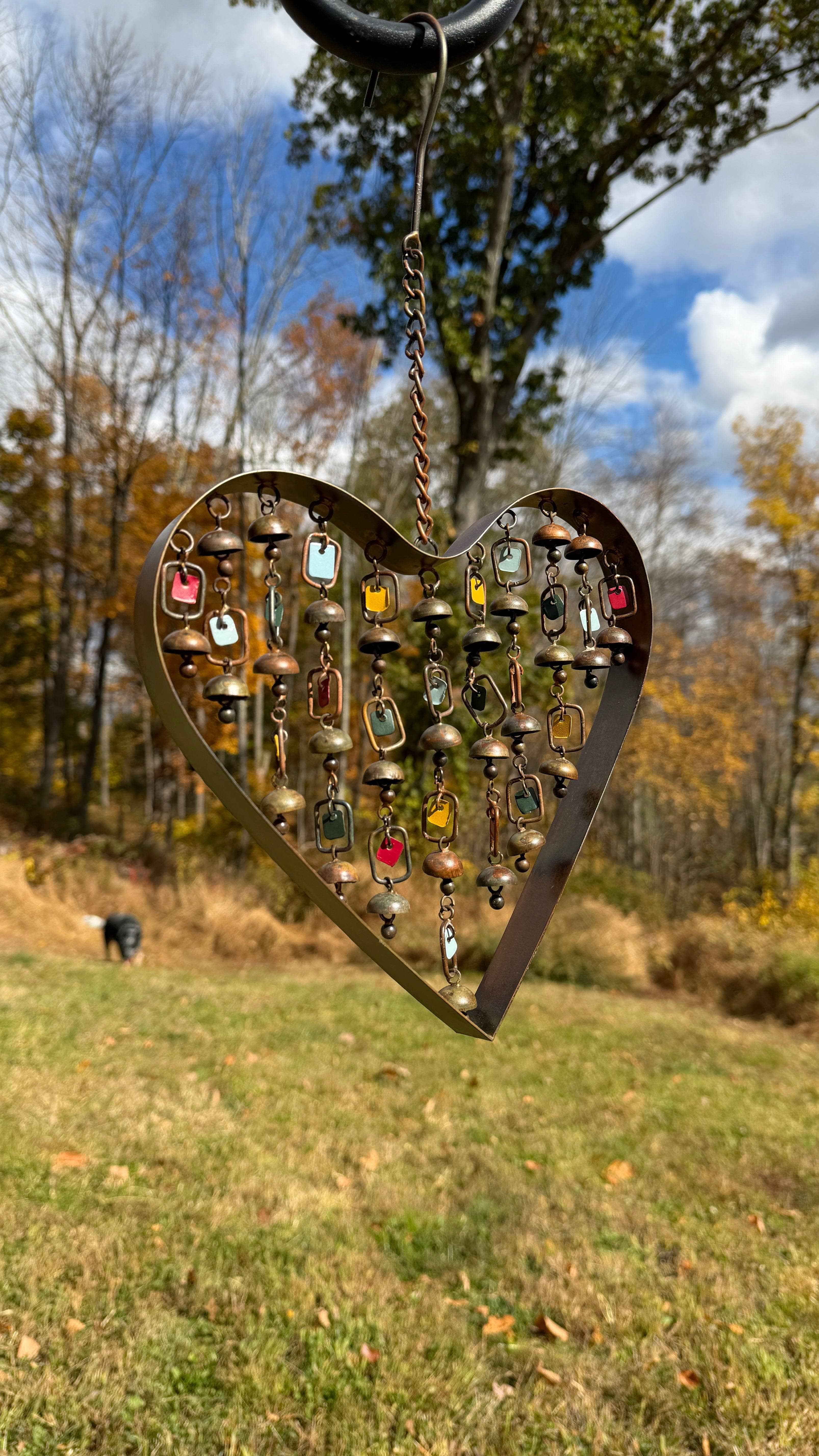 Heart with Dangles Ornament and Wind Chime, 9"