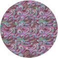 thumbnail image 2 of Addison Rugs Dream Shag Premium Machine Washable Transitional Mosaic Waves Raspberry Round Rug, 8' x 8', 2 of 8