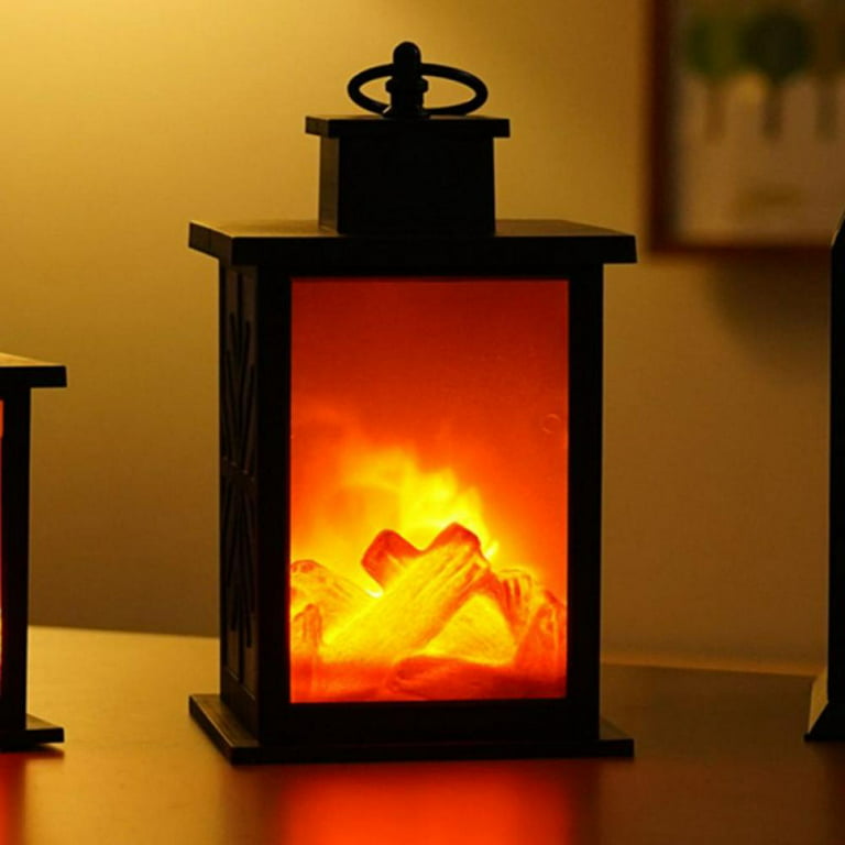 Fireplace Lanterns LED Flameless Lantern USB Powered or Battery Operated  Lamp for Home Decor 