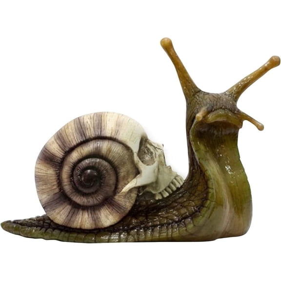 Snail Figurine, Halloween Snail Skull Sculpture,Garden Statue Figurine,Snail Patio Figurine Crafts for Mini Fairy Garden Fish Tank Ornament (Yellow)