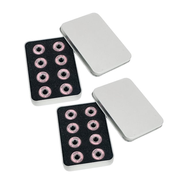 AWHAO 16 Pcs Roulements de Patin à Roulettes à Quatre Roues Universels en Acier Robustes Pratiques Pièces de Rechange Rose