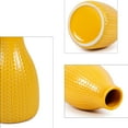 thumbnail image 2 of Lemon Yellow Cute Decor Ceramic Vase Set, Decorative Farmhouse Fall Vase for Living Room, Dinning Room, Shelf, Kitchen Island, Mantel, Bathroom, Covered Patio--Textured Fragrant Wheat Pattern, 2 of 5