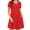 C1-Red, variant on Women's Summer Casual T-Shirt Dress - Short Sleeve Crisscross V-Neck Swing A-Line Tunic Sundress with Pockets, Purple Size L