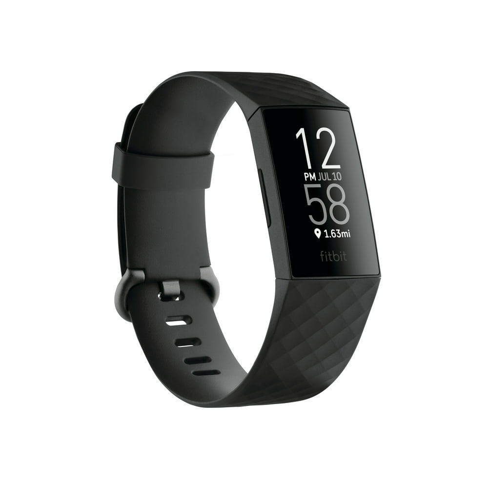 Fitbit Charge 4 (NFC) Activity Tracker, Black/Black