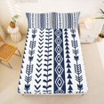 thumbnail image 5 of jejeloiu Nautical Geometric Bed Sheets For Girls,Bold Tribal Full Size Sheets,Navy White,4 Pieces,1 Flat Sheet, 1 Fitted Sheet and 2 Pillowcases, 5 of 6