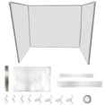 thumbnail image 1 of 1 Set Plastic Privacy Board Desk Divider Partition Desktop AntiSpray Board for Office Restaurant Public Area Counter Worker Customer Protection (White), 1 of 8