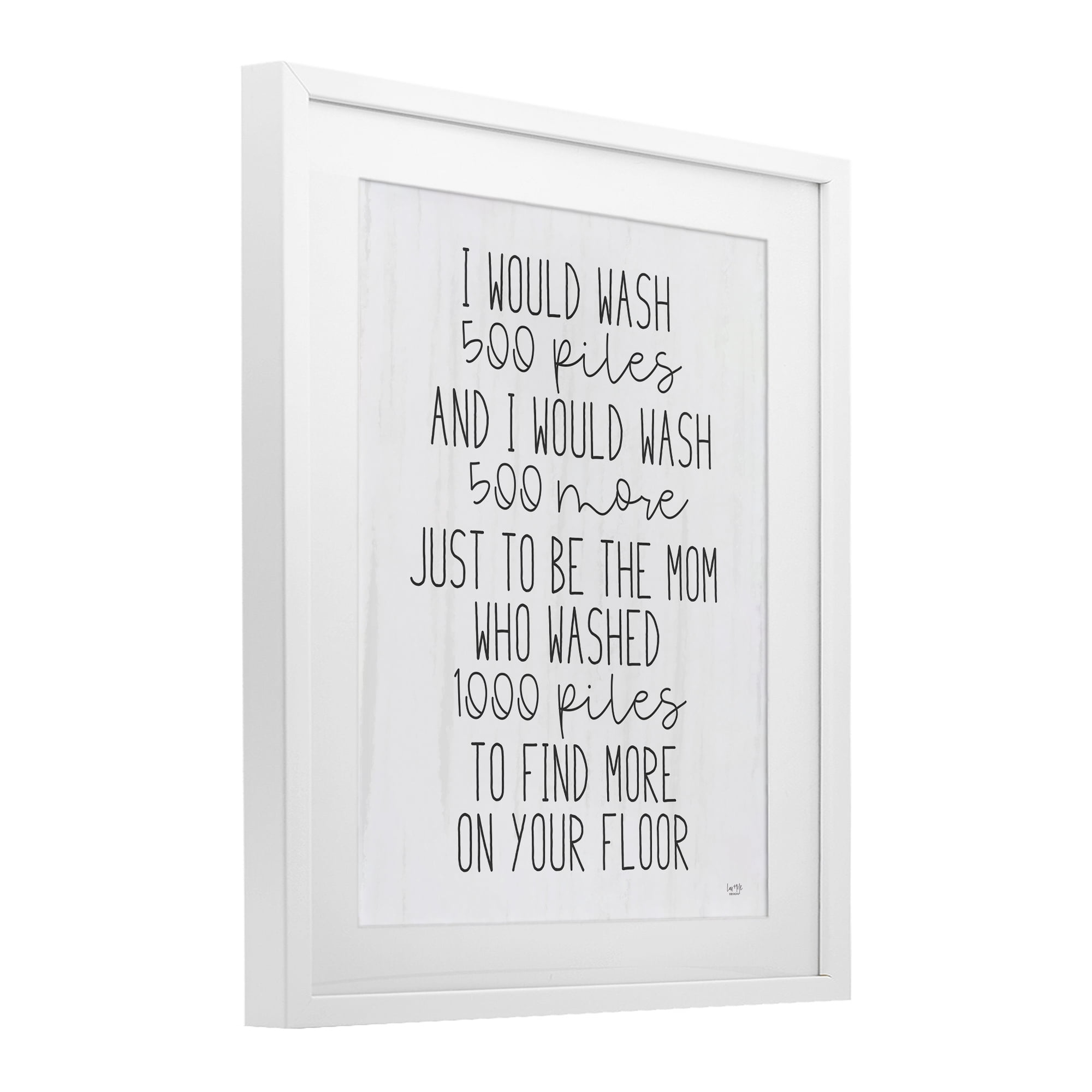 Stupell Industries Would Wash 500 Piles White Framed Print Under Glass, design by Lux + Me Designs
