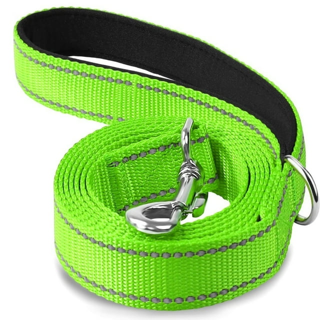Double-Sided Reflective Dog Leash, , Padded Handle Nylon Heavy Duty Leashes for Medium & Large Dogs Walking, Black