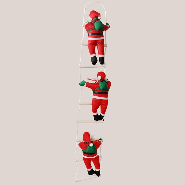 Muñeco Noel trepando por una escalera de cuerda Colcomx Árbol de Navidad Decoración colgante 3 Papá Noel