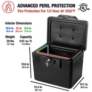 SentrySafe 1170 Fireproof Document Safe with Key Lock, 0.61 CuFt., Black