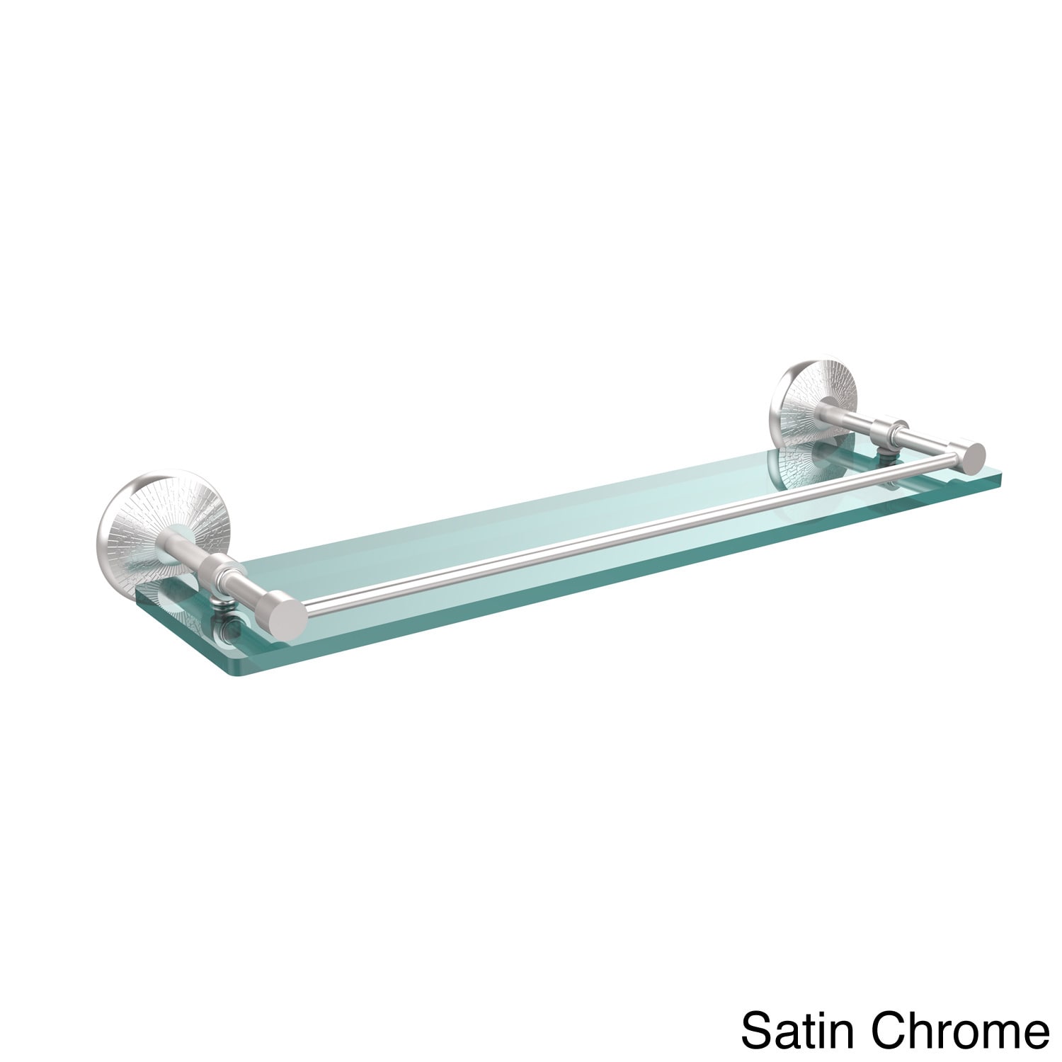 Monte Carlo Collection Tempered Glass Shelf with Gallery Rail - Satin Nickel / 22 Inch - image 3 of 5