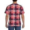thumbnail image 2 of Naloa Heart Plaid Men's T-Shirt Sport T-shirt Men's Basic Tee Casual Men's Shirt, Round Neck, Short Sleeves - 3X-Large, 2 of 5